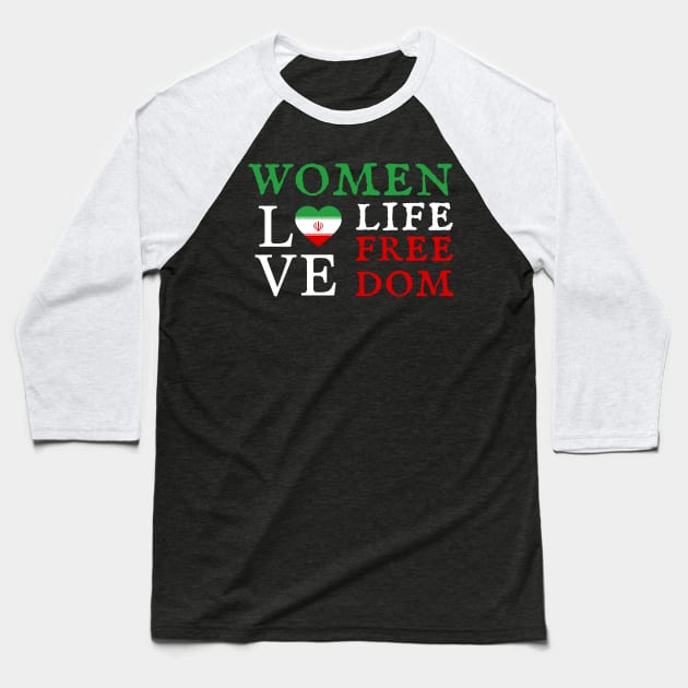 Women Life Freedom Baseball T-Shirt by LylaLace Studio